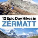 Best hikes in Zermatt, Switzerland. Matterhorn Glacier Trail, Hornlihutte, Gornergrat, Five Lakes Trail, and more.