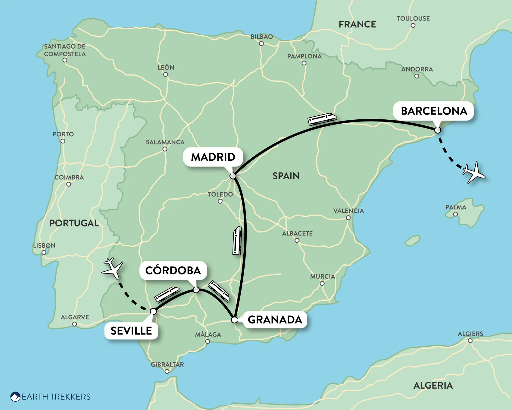 Spain Itinerary Map