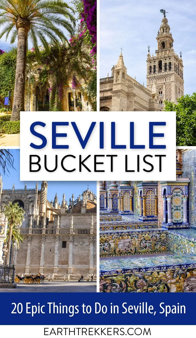 Best things to do in Seville, Andalusia, Spain. Plaza de Espana, Seville Cathedral, tapas, rooftop bars, Royal Alcazar, and more.