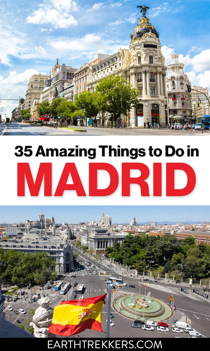 Best things to do in Madrid, Spain. Prado Museum, Gran Via, Retiro Park, best rooftop bars, Royal Palace, day trips Toledo, Segovia, and Avila.