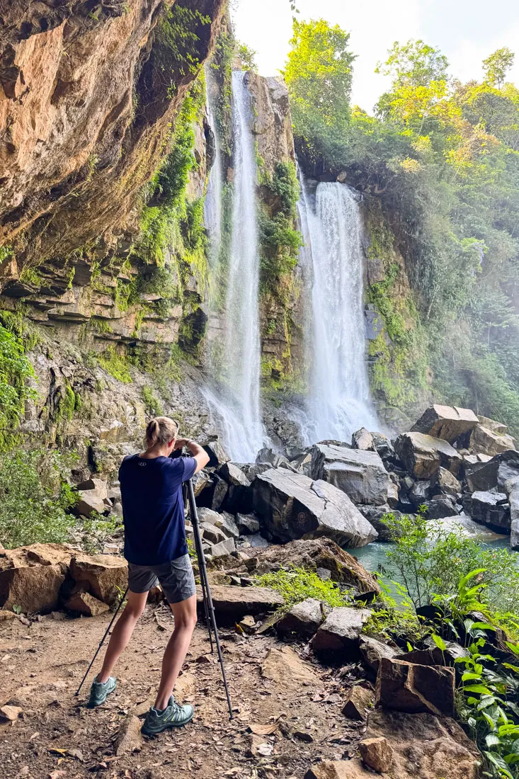 Julie Photographing Nauyaca Waterfalls