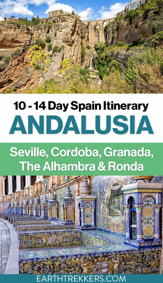 On this Andalusia itinerary, visit the highlights of southern Spain: Seville, Cordoba, Granada, the Alhambra, Ronda, and Caminito del Rey. With more time, add on Gibraltar and Tangier, Morocco.