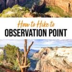 Observation Point is one of the best hikes in Zion National Park. Here's how to do it, with driving routes and trail routes.