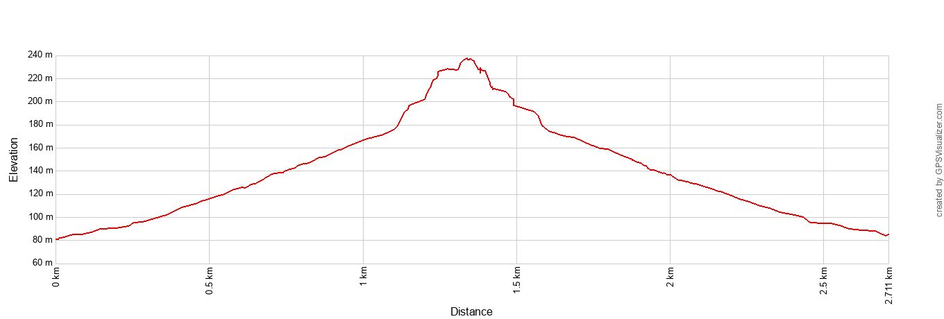Diamond Head Elevation Profile Metric