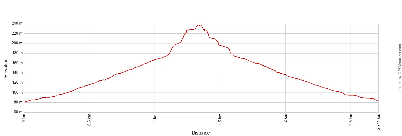 Diamond Head Elevation Profile Metric