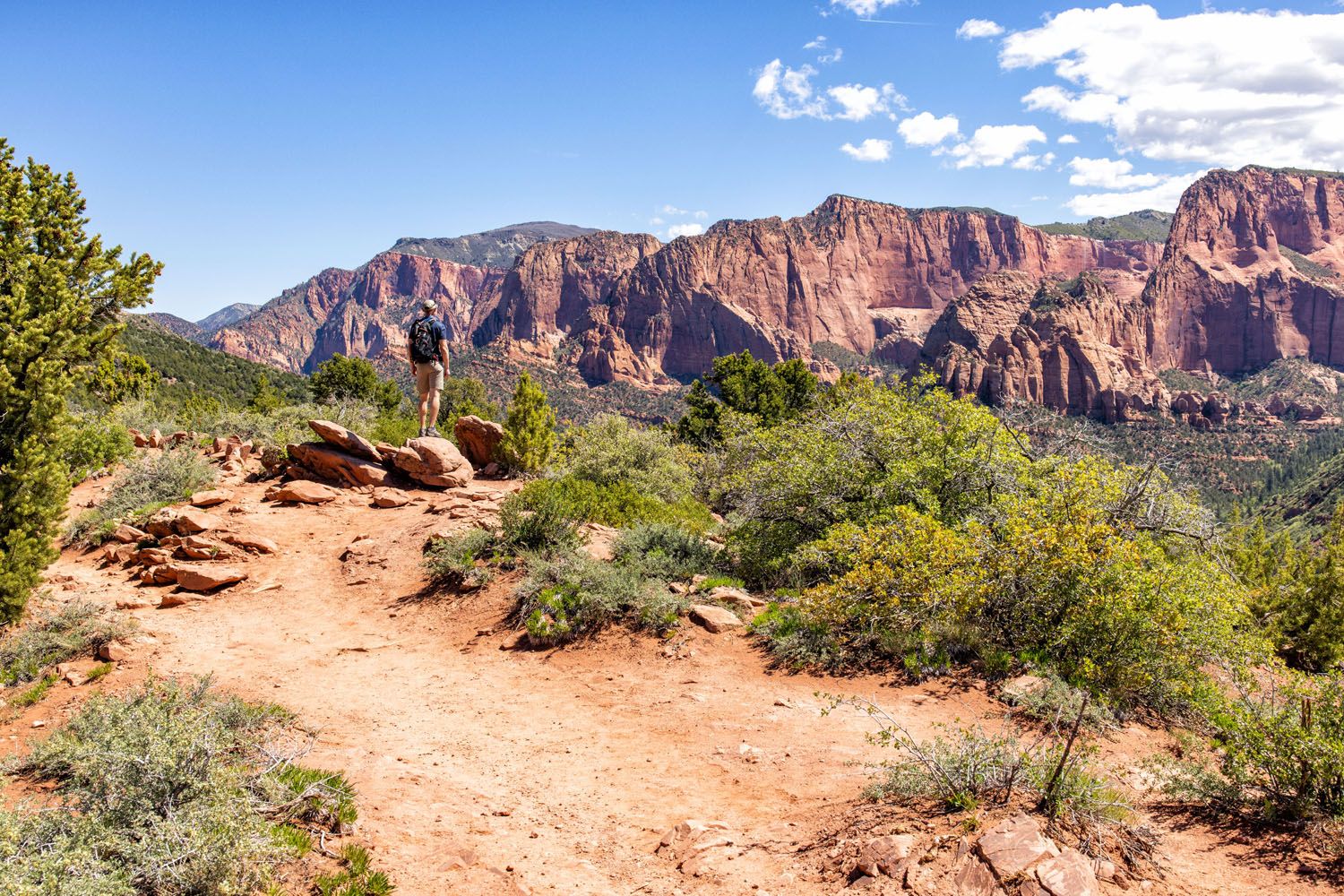 Hikes in Kolob Canyons, Tim on the Timber Creek Overlook Trail