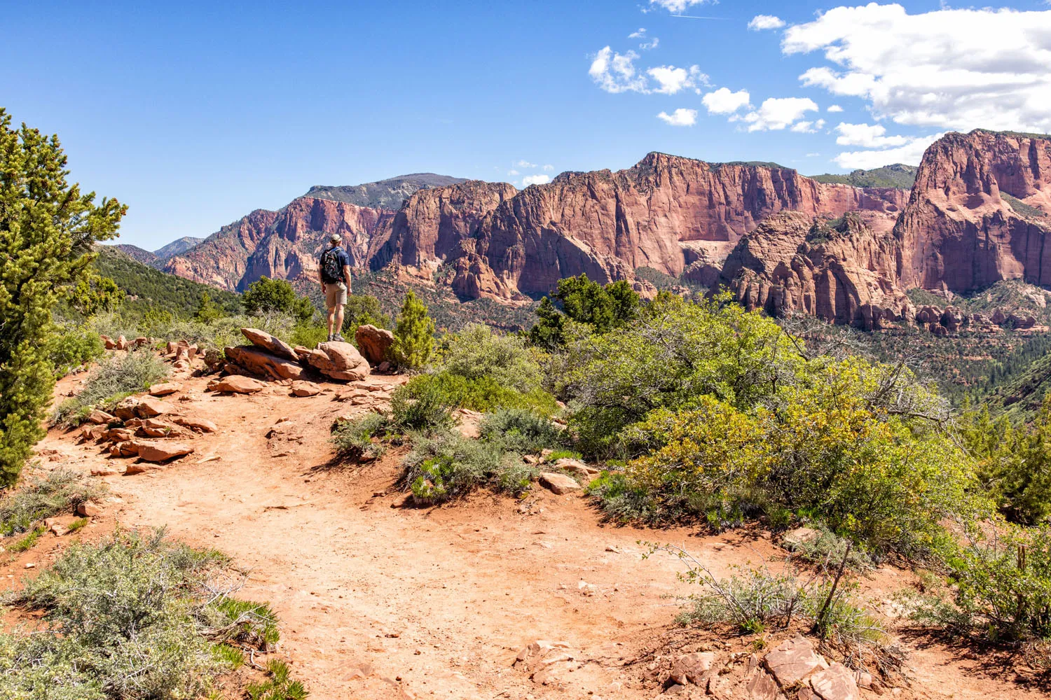 Hikes in Kolob Canyons, Tim on the Timber Creek Overlook Trail