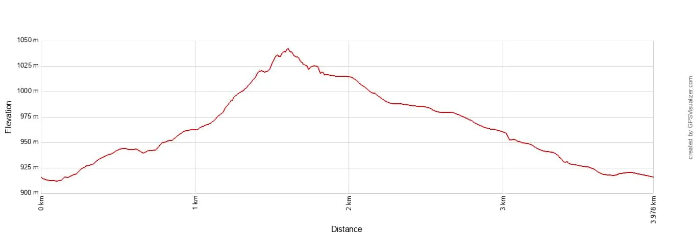 Mastodon Peak Loop Elevation Profile Metric