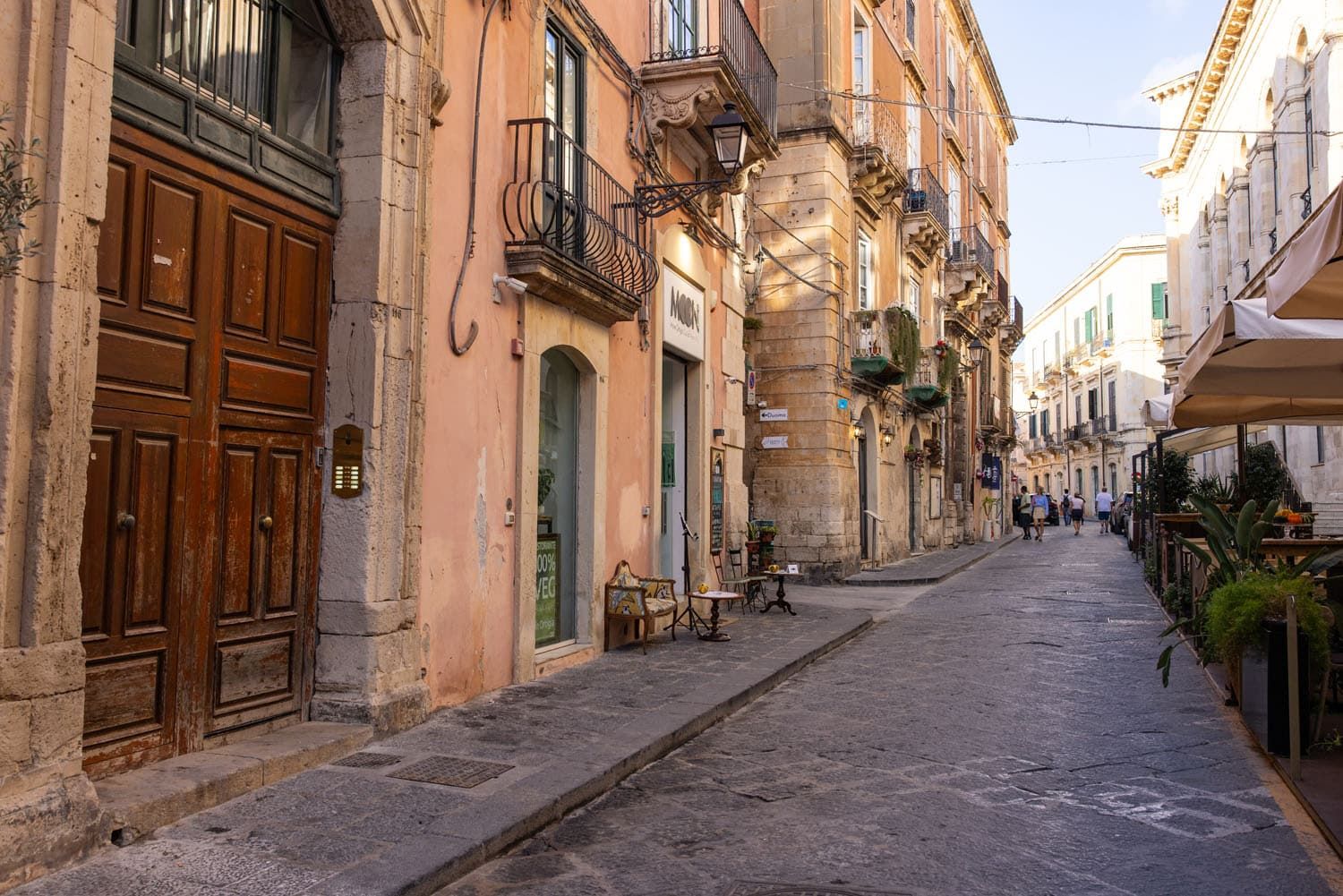 Ortigia Street and Moon