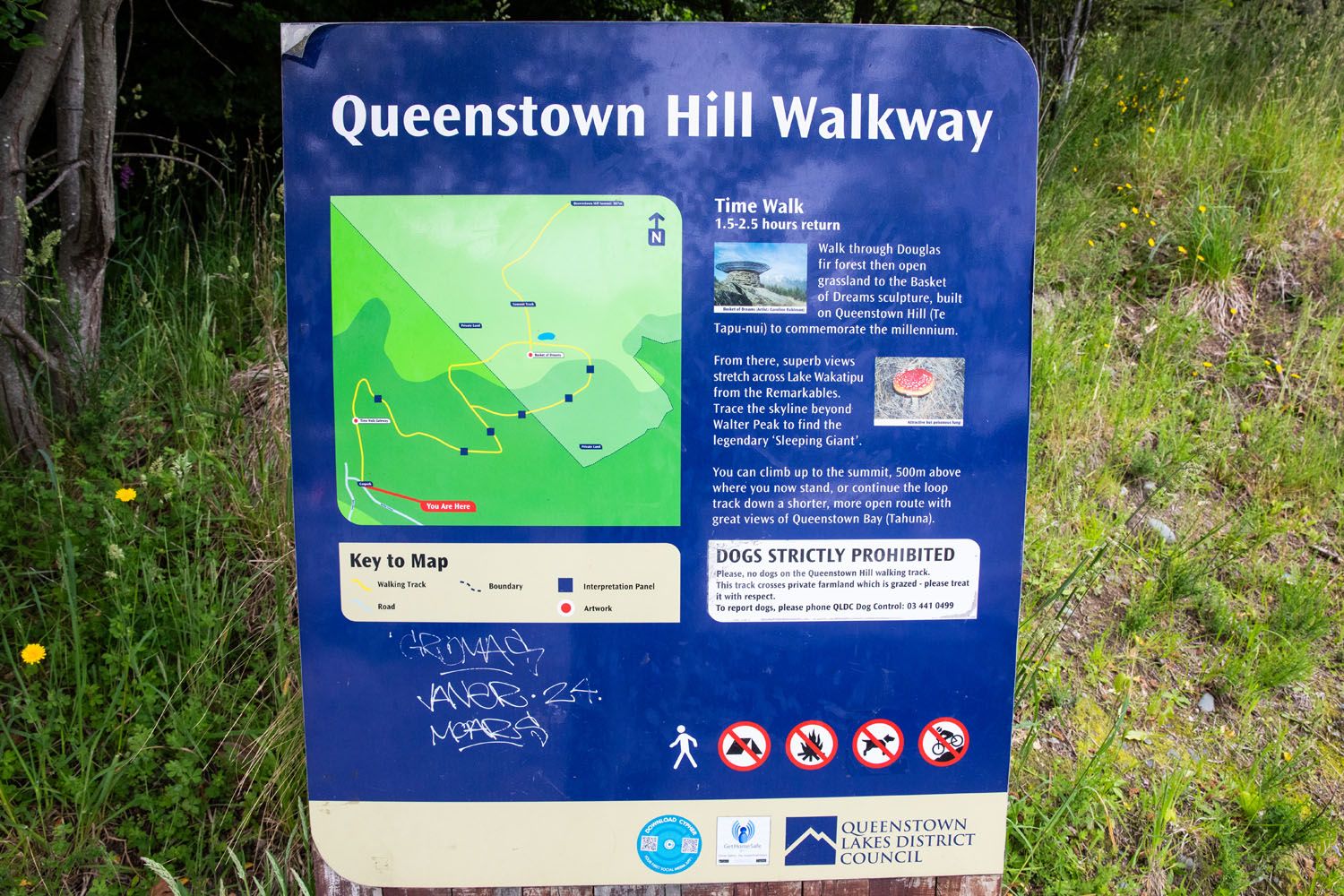 Queenstown Hill Walkway Sign