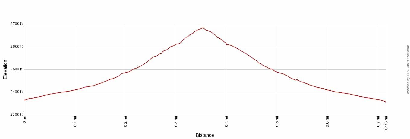 Tasman Glacier View Track Elevation Profile Imperial