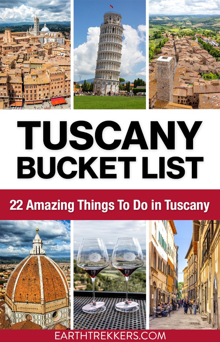 Best things to do in Tuscany: Florence, Pisa, Montalcino, Montepulciano, Pienza, Siena, San Gimignano, and much more.