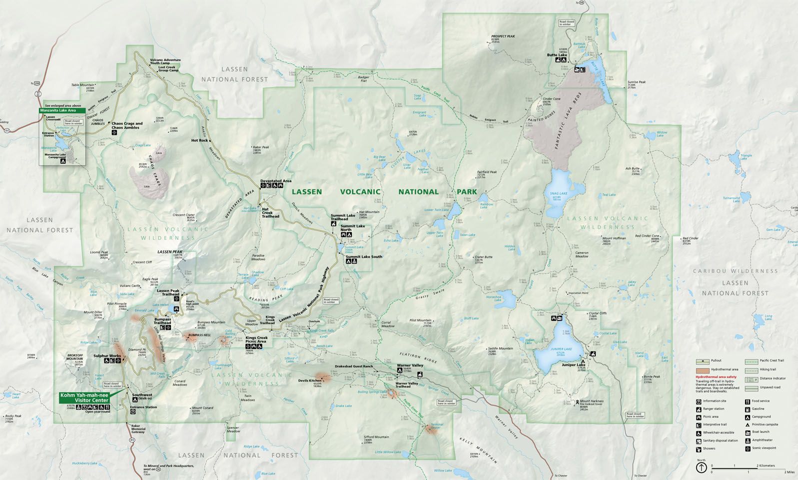 Lassen Volcanic Map