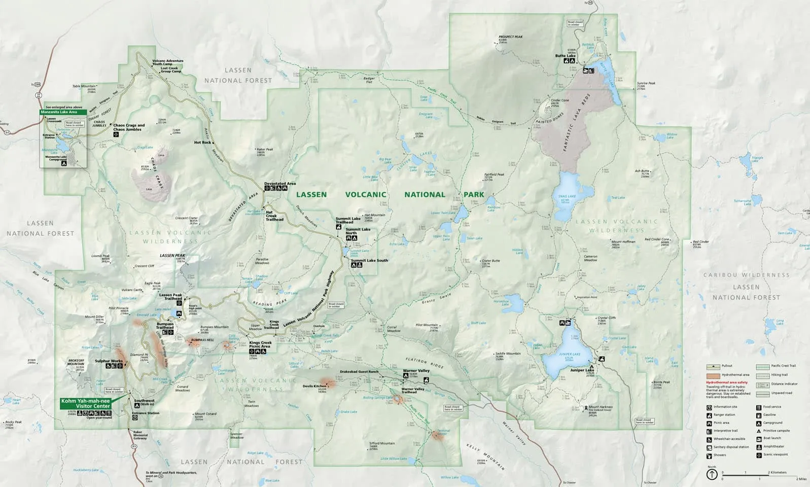 Lassen Volcanic Map