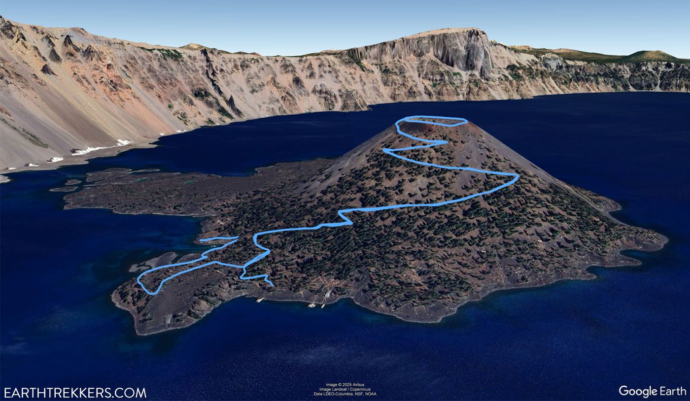 Wizard Island Trail Map Crater Lake