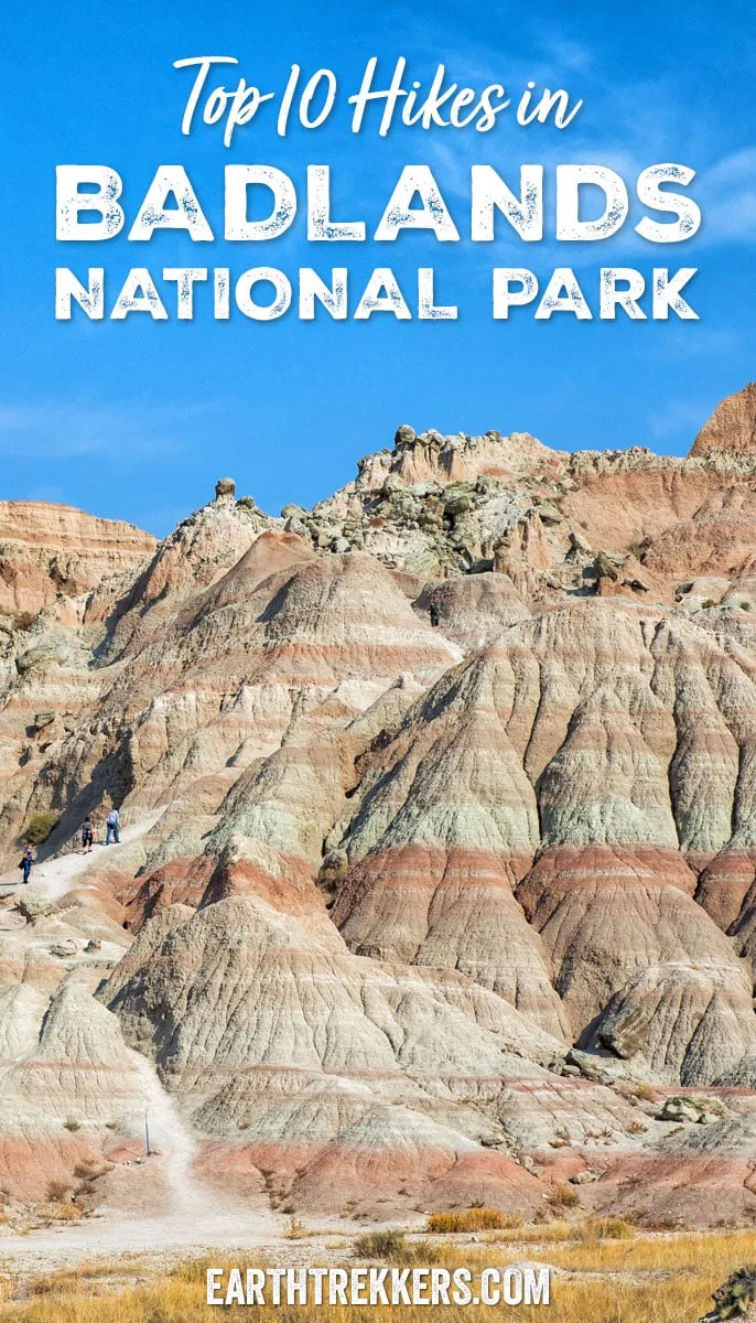 10 best hikes in Badlands National Park, with map, photos, and trail descriptions. Hike the Notch Trail, Castle Trail, Saddle Pass, Sage Creek Wilderness, Deer Haven.
