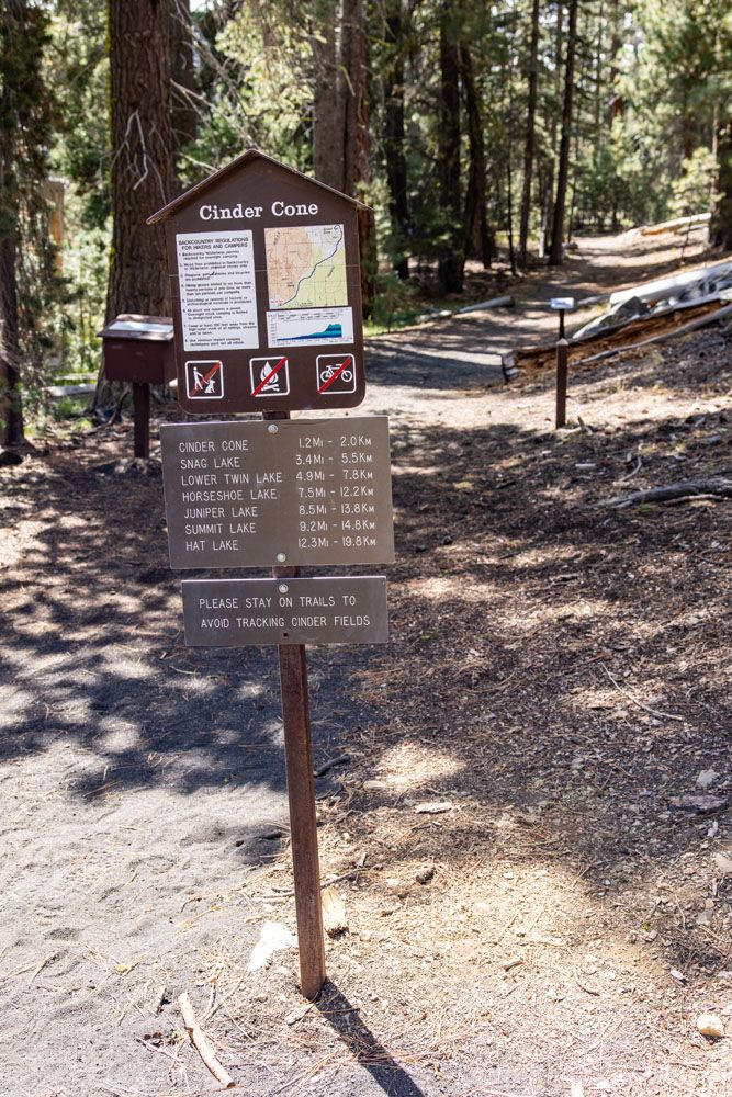 Cinder Cone Trail Sign
