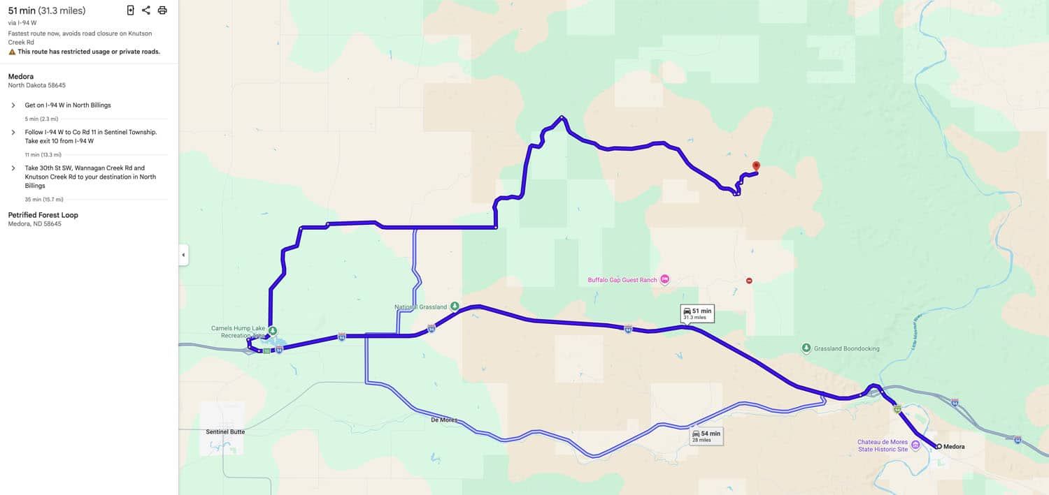 Map of the Driving Route