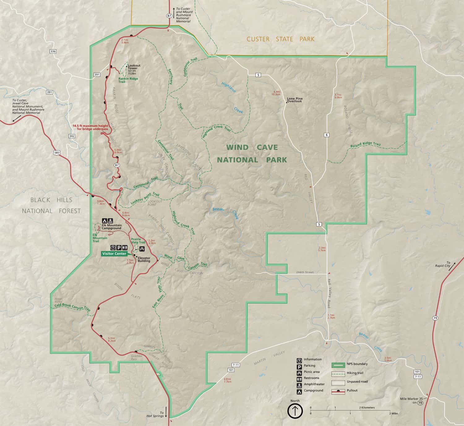 Wind Cave National Park Map