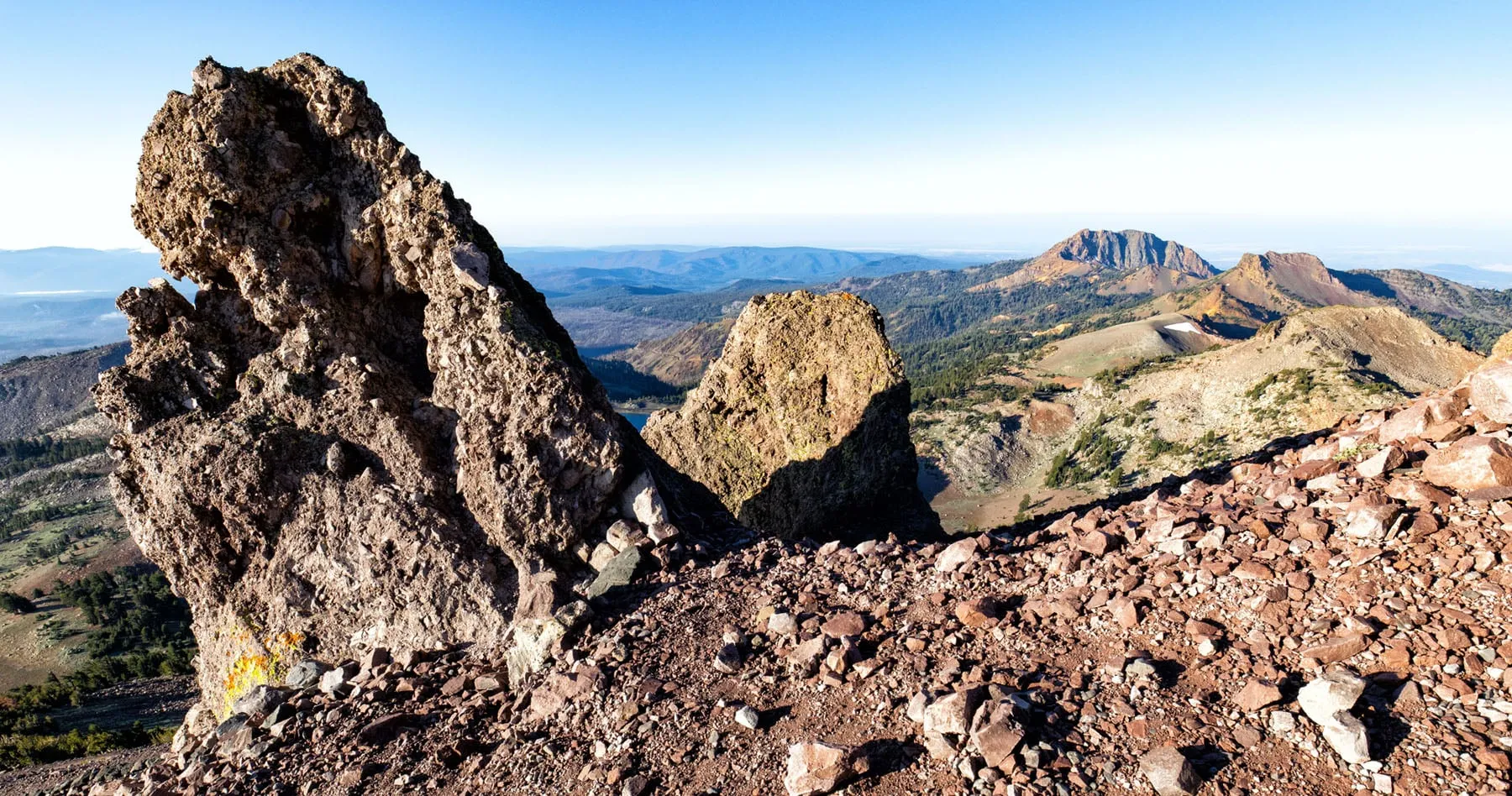 Sweeping view from the trail to Lassen Peak in Lassen Volcanic National Park