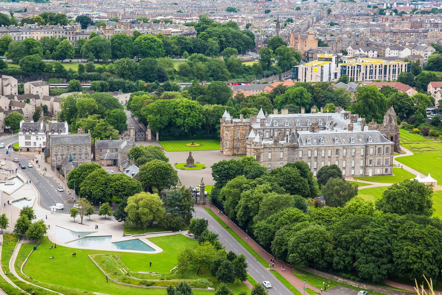 The view of Holyrood Palace from the Salisbury Crags
