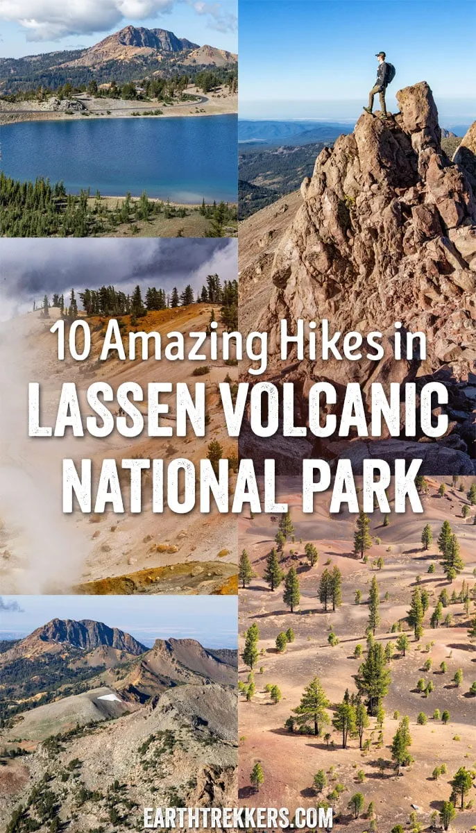 Best hikes in Lassen Volcanic National Park: Lassen Peak, Bumpass Hell, Cinder Cone, Brokeoff Mountain, Manzanita Lake.