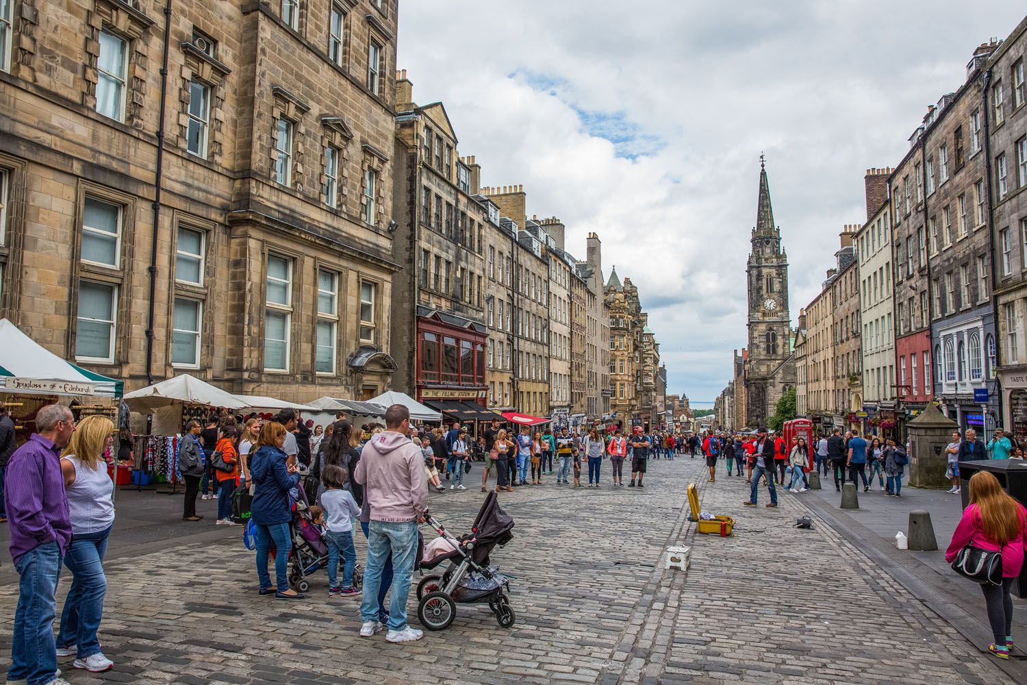 Walking down the Royal Mile in Edinburgh, Scotland